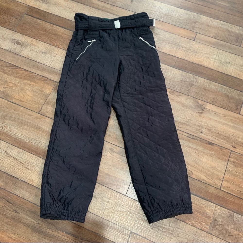 Post Card Vintage Black Quilted Snowpants
